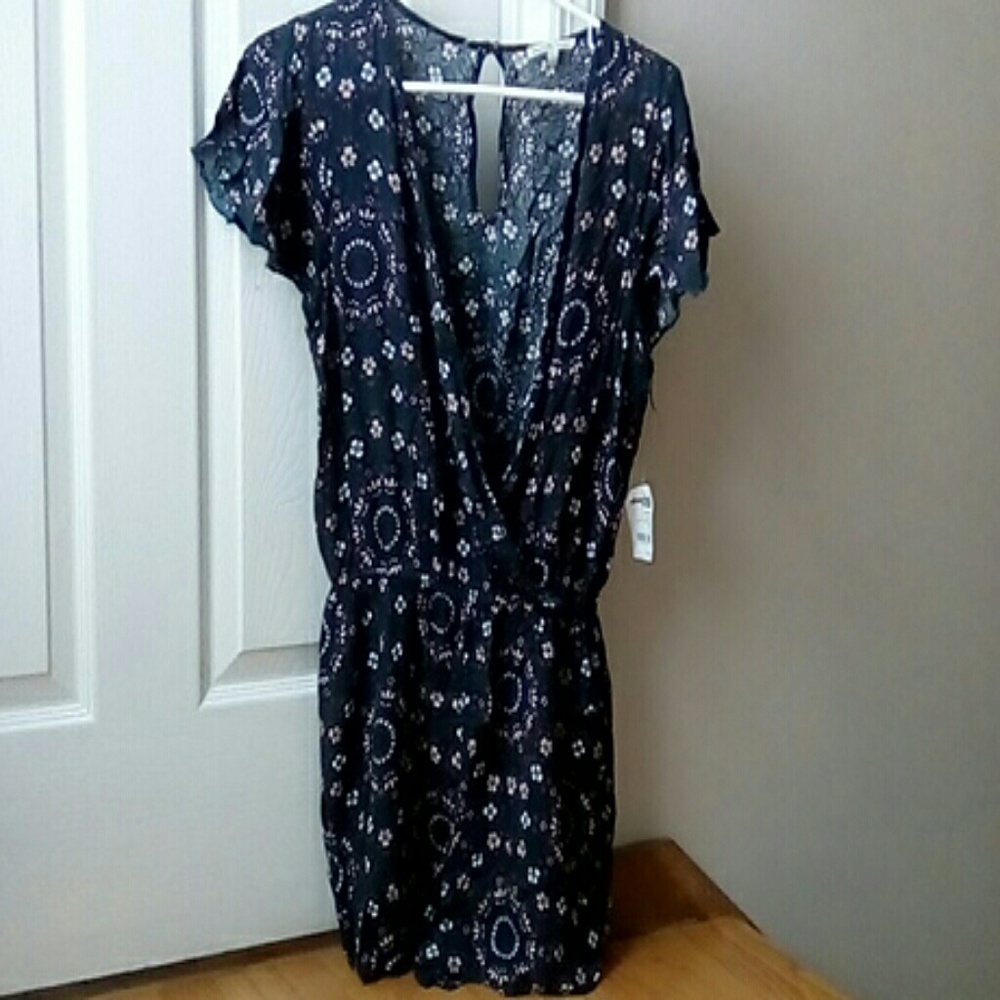 Green, flowers romper